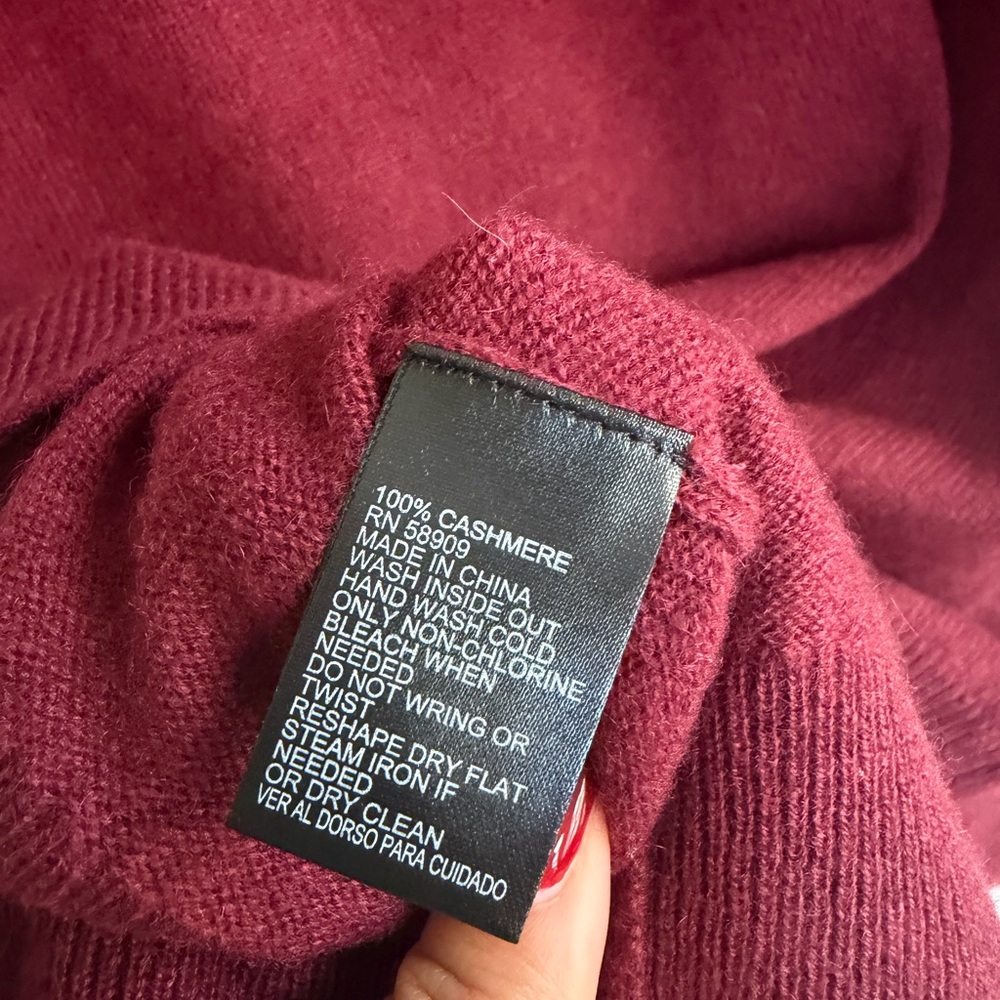 NWT Antonio Melani 100% Cashmere Sweater – Bordeaux - M - Collared - Picture 4 of 5